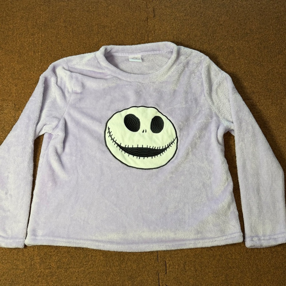 A+ Disney 100 Jack Skellington Nightmare Before‎ Christmas Lavender Fleece Top L